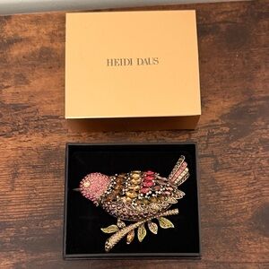 Heidi Daus Vibrant Jewel-Toned Bird Brooch